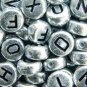 500g Silver Acrylic Bead / Coin Round Beads Alphabet Charm 6mm/ jewelry accessory