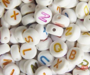 500g White Acrylic Bead / Acrylic Alphabet Charm 6mm/ jewelry accessory