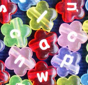 500g Acrylic Bead / Acrylic Flower Alphabet Charm 12mm/ jewelry accessory
