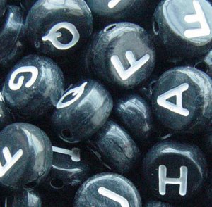 500g Black white Alphabet Acrylic Bead / Acrylic Alphabet 6mm/ jewelry accessory