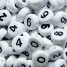 500g Black / White Acrylic Bead Number Beads 6mm/ jewelry accessory