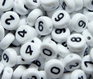 500g Black / White Acrylic Bead Number Beads 6mm/ jewelry accessory