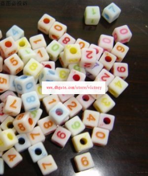 500g Acrylic Bead Number Beads 6mm/ jewelry accessory B2