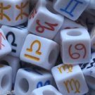 500g Assorted Acrylic Bead / Cube Beads Constellation Horoscope Charm 7mm jewelry accessory B2