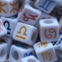 500g Assorted Acrylic Bead / Cube Beads Constellation Horoscope Charm 7mm jewelry accessory B2