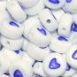 500g Blue Heart Flat Acrylic Bead / 7mm Round / jewelry accessory