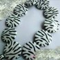 1000g Zebra Striped Flat Charm Beads 30mm