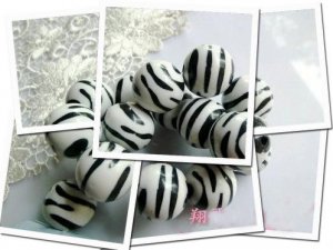 1000g Zebra Striped Stone Shaped Charm Beads 19mm