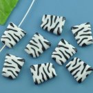 1000g Zebra Striped Trapezium Charm Beads 20 x 17mm