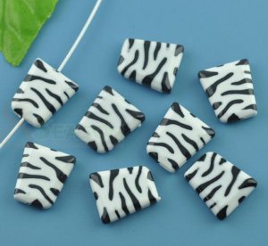 1000g Zebra Striped Trapezium Charm Beads 20 x 17mm