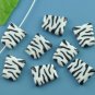 1000g Zebra Striped Trapezium Charm Beads 20 x 17mm