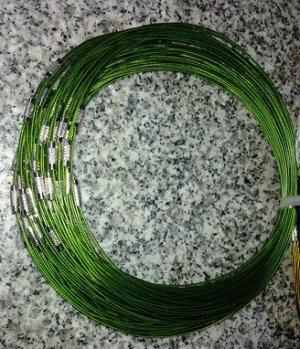100pcs Green Memory Steel Necklace Choker Cord Wire Diameter 13cm