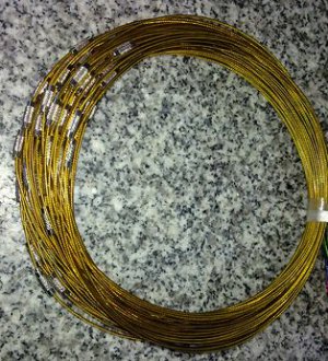 100pcs Yellow Memory Steel Necklace Choker Cord Wire Diameter 13cm