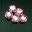 500g Acrylic Round Bead White Core Inside Dye / Craft Jewelry accessory Lantern Sky Pink