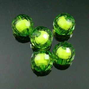 500g Acrylic Round Bead White Core Inside Dye / Craft Jewelry accessory Lantern Sky Green