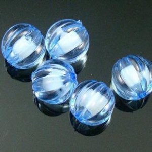500g Acrylic Pumpkin Bead White Core Inside Dye / Craft  Jewelry accessory Lantern Sky Blue
