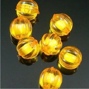 500g Acrylic Pumpkin Bead White Core Inside Dye / Craft  Jewelry accessory Lantern Orange