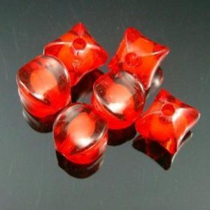 500g Acrylic Corner Bead White Core Inside Dye / Craft  Jewelry accessory Lantern Red