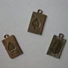 Lot of 200pcs Dollhouse Miniature Playing Card Poker A  /jewelry bracelet  metal alloy Charm
