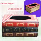 Wooden Stack Book Tissue Box Holder Gift/Decor b2