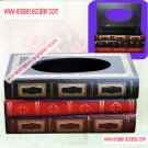 Wooden Stack Book Tissue Box Holder Gift/Decor b3