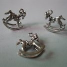 Lot of 300pcs mini Silver Rock Horse 15 x 15mm toy/jewelry bracelet metal alloy Charm B2