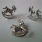 Lot of 300pcs mini Silver Rock Horse 15 x 15mm toy/jewelry bracelet metal alloy Charm B2