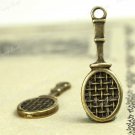 500XDollhouse miniature toy Tennis Racket /jewelry Pendant metal alloy charm 28 x 10mm