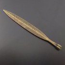 Lot of 200pcs mini Brass Long Leaf Leaves dollhouse miniature toy/jewelry Charm 55 x 5.5mm CM702