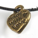 1500pcs Dollhouse Miniature toy Heart jewelry bracelet metal Charm Bead Made with Love CM624
