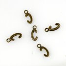 500pcs Alphabet C jewelry bracelet metal Charm Bead  16 X 6mm