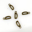 500pcs Alphabet D jewelry bracelet metal Charm Bead  16 X 6mm