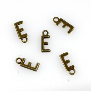 500pcs Alphabet E jewelry bracelet metal Charm Bead  16 X 6mm