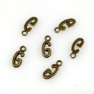 500pcs Alphabet G jewelry bracelet metal Charm Bead  16 X 6mm
