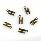 500pcs Alphabet H jewelry bracelet metal Charm Bead  16 X 6mm
