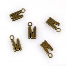 500pcs Alphabet M jewelry bracelet metal Charm Bead  16 X 6mm