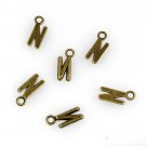 500pcs Alphabet N jewelry bracelet metal Charm Bead  16 X 6mm