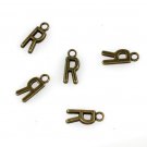 500pcs Alphabet R jewelry bracelet metal Charm Bead  16 X 6mm