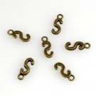500pcs Alphabet S jewelry bracelet metal Charm Bead  16 X 6mm