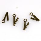 500pcs Alphabet V jewelry bracelet metal Charm Bead  16 X 6mm