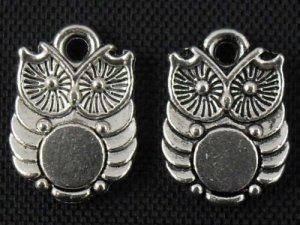 500pcs Owl jewelry bracelet metal Charm Bead  14 X 10mm