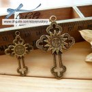 100 XDollhouse Sun Cross  /jewelry Pendant metal alloy charm 52 x 33mm