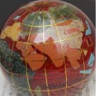 World Globe Global Map Stone Paperweight Brown
