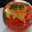 World Globe Global Map Stone Paperweight Red