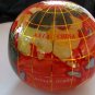 World Globe Global Map Stone Paperweight Red