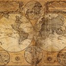 Antique Navigation World Map Cotton Canvos Map Retro Map 100 x 81cm