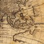 Antique Navigation World Map Cotton Canvos Map Retro Map 100 x 81cm