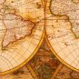 Antique Navigation World Map Cotton Canvos Map Retro Map 89 x 30cm