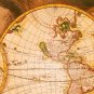 Antique Navigation World Map Cotton Canvos Map Retro Map 89 x 30cm