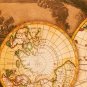 Antique Navigation World Map Cotton Canvos Map Retro Map 89 x 30cm